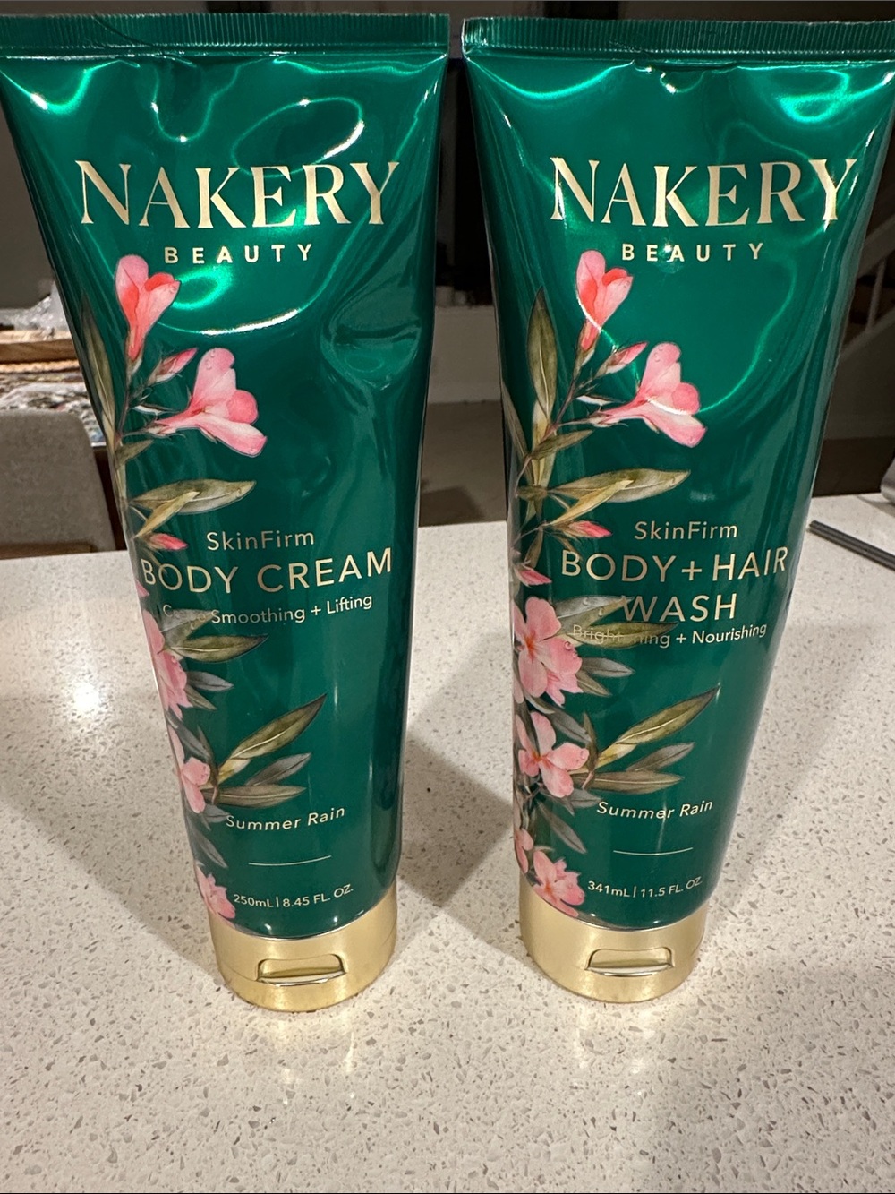 🆕 Nakery Beauty SkinFirm Body Cream and Body+Hair Wash in Sunmer Rain